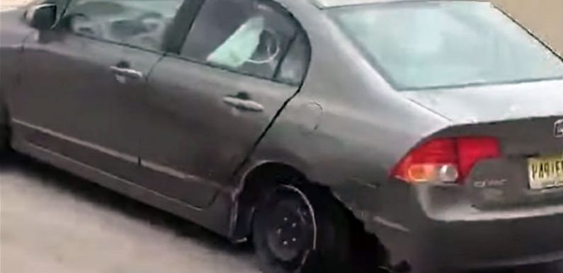 Возеше сто на час без задна гума (видео за неверување)